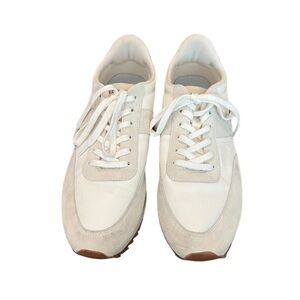 J. CREW White and Beige Trainers in Metallic #BG106 size 10